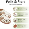 image:imageFelix amp Flora Toddler Girls Sandals Soft Rubber Princess Flat Shoes Flower Girl ShoesBc262cream White