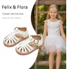 image:imageFelix amp Flora Toddler Girls Sandals Soft Rubber Princess Flat Shoes Flower Girl ShoesBc262cream White