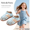 image:imageFelix amp Flora Toddler Girls Sandals Soft Rubber Princess Flat Shoes Flower Girl ShoesBc262light Blue
