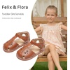 image:imageFelix amp Flora Toddler Girls Sandals Soft Rubber Princess Flat Shoes Flower Girl ShoesBc311brown