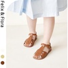 image:imageFelix amp Flora Toddler Girls Sandals Soft Rubber Princess Flat Shoes Flower Girl ShoesBc313brown