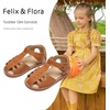 image:imageFelix amp Flora Toddler Girls Sandals Soft Rubber Princess Flat Shoes Flower Girl ShoesBc313brown