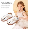 image:imageFelix amp Flora Toddler Girls Sandals Soft Rubber Princess Flat Shoes Flower Girl ShoesBc313white