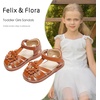 image:imageFelix amp Flora Toddler Girls Sandals Soft Rubber Princess Flat Shoes Flower Girl ShoesBc326brown
