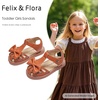 image:imageFelix amp Flora Toddler Girls Sandals Soft Rubber Princess Flat Shoes Flower Girl ShoesBc327brown