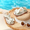 image:imageFelix amp Flora Toddler Girls Sandals Soft Rubber Princess Flat Shoes Flower Girl ShoesBc327ivory White