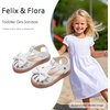 image:imageFelix amp Flora Toddler Girls Sandals Soft Rubber Princess Flat Shoes Flower Girl ShoesBc327white