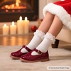 image:imageFelix amp Flora Toddler Little Girl Mary Jane Dress Shoes  Ballet Flats for Easter Flower Girl Party School ShoesB345burgundy