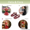 image:imageFelix amp Flora Toddler Little Girl Mary Jane Dress Shoes  Ballet Flats for Easter Flower Girl Party School ShoesB348burgundy