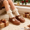 image:imageFelix amp Flora Toddler Little Girl Mary Jane Dress Shoes  Ballet Flats for Easter Flower Girl Party School ShoesB395brown