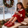 image:imageFelix amp Flora Toddler Little Girl Mary Jane Dress Shoes  Ballet Flats for Easter Flower Girl Party School ShoesB395red