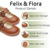 image:imageFelix amp Flora Toddler Little Girl Mary Jane Dress Shoes  Ballet Flats for Easter Flower Girl Party School ShoesB430brown