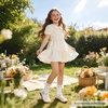 image:imageFelix amp Flora Toddler Little Girl Mary Jane Dress Shoes  Ballet Flats for Easter Flower Girl Party School ShoesB438beige