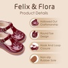 image:imageFelix amp Flora Toddler Little Girl Mary Jane Dress Shoes  Ballet Flats for Easter Flower Girl Party School ShoesB438pl Burgundy