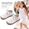image:imageFelix amp Flora Toddler Little Girl Mary Jane Dress Shoes  Ballet Flats for Easter Flower Girl Party School ShoesB438white
