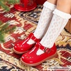 image:imageFelix amp Flora Toddler Little Girl Mary Jane Dress Shoes  Ballet Flats for Girl Party School ShoesB366pl Red