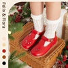 image:imageFelix amp Flora Toddler Little Girl Mary Jane Dress Shoes  Ballet Flats for Girl Party School ShoesB366red