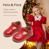 image:imageFelix amp Flora Toddler Little Girl Mary Jane Dress Shoes  Ballet Flats for Girl Party School ShoesB366red