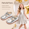 image:imageFelix amp Flora Toddler Little Girl Mary Jane Dress Shoes  Ballet Flats for Girl Party School ShoesB366silver