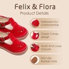 image:imageFelix amp Flora Toddler Little Girl Mary Jane Dress Shoes  Ballet Flats for Girl Party School ShoesB366velvet Red