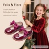 image:imageFelix amp Flora Toddler Little Girl Mary Jane Dress Shoes  Ballet Flats for Girl Party School ShoesB380burgundy
