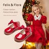 image:imageFelix amp Flora Toddler Little Girl Mary Jane Dress Shoes  Ballet Flats for Girl Party School ShoesB380red