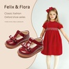 image:imageFelix amp Flora Toddler Little Girl Princess Dress ShoesMary Jane Flats for Girl Party School ShoesB413burgundy