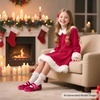 image:imageFelix amp Flora Toddler Little Girls Dress Shoes  Flower Girls Mary Jane Flats Ballet Shoes Party WeddingBf17burgundy