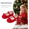 image:imageFelix amp Flora Toddler Little Girls Dress Shoes  Flower Girls Mary Jane Flats Ballet Shoes Party WeddingBf21red