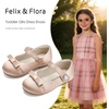 image:imageFelix amp Flora Toddler Little Girls Dress Shoes  Flower Girls Mary Jane Flats Ballet Shoes Party WeddingBf21s Dark Nude