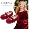 image:imageFelix amp Flora Toddler Little Girls Dress Shoes  Flower Girls Mary Jane Flats Ballet Shoes Party WeddingBf22burgundy