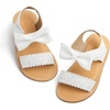 image:imageFelix amp Flora Toddler Girl Sandals  Little Girl Easter Dress Shoes Lightweight Open Toe Beach Holiday FlatsBc216glitter White