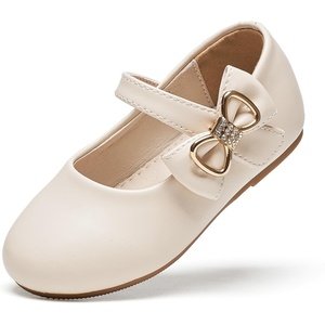 image:imageFelix amp Flora Toddler Flower Girl Dress Shoes  Baby Girl Ballet Mary Jane Flats for Party School WeddingB888fl Beige