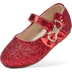 image:imageFelix amp Flora Toddler Flower Girl Dress Shoes  Baby Girl Ballet Mary Jane Flats for Party School WeddingB888glitter Red