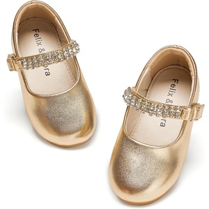 image:imageFelix amp Flora Toddler Flower Girl Dress Shoes  Baby Girl Ballet Mary Jane Flats for Party School WeddingB899fl Gold