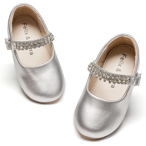 image:imageFelix amp Flora Toddler Flower Girl Dress Shoes  Baby Girl Ballet Mary Jane Flats for Party School WeddingB899fl Silver