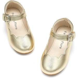 image:imageFelix amp Flora Toddler Flower Girl Dress Shoes  Baby Girl Ballet Mary Jane Flats for Party School WeddingB902bright Gold
