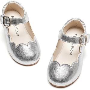 image:imageFelix amp Flora Toddler Flower Girl Dress Shoes  Baby Girl Ballet Mary Jane Flats for Party School WeddingB902silver