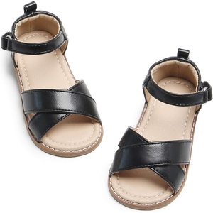 image:imageFelix amp Flora Toddler Girl Sandals  Flower Girl Dress Shoes Open Toe Little Kid FlatsBc205 Black