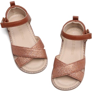 image:imageFelix amp Flora Toddler Girl Sandals  Flower Girl Dress Shoes Open Toe Little Kid FlatsBc205 Brown