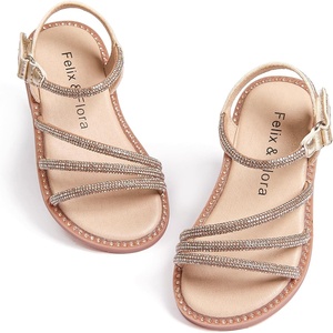 image:imageFelix amp Flora Toddler Girl Sandals  Flower Girl Dress Shoes Open Toe Little Kid FlatsBc276rose Gold