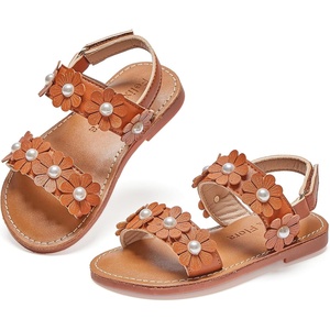 image:imageFelix amp Flora Toddler Girl Sandals  Flower Girl Dress Shoes Open Toe Little Kid FlatsBc330brown
