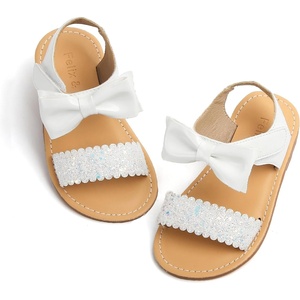 image:imageFelix amp Flora Toddler Girl Sandals  Little Girl Easter Dress Shoes Lightweight Open Toe Beach Holiday FlatsBc216glitter White