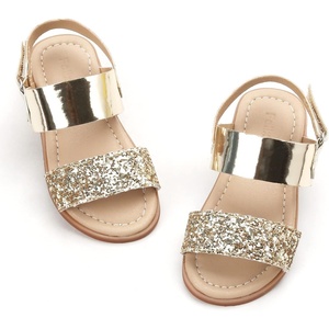 image:imageFelix amp Flora Toddler Girl Sandals  Little Girl Easter Dress Shoes Lightweight Open Toe Beach Holiday FlatsBc251glitter Gold