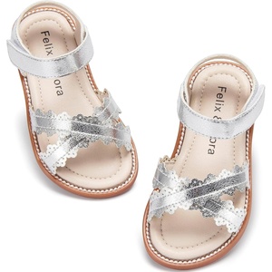 image:imageFelix amp Flora Toddler Girl Sandals  Little Girl Easter Dress Shoes Lightweight Open Toe Beach Holiday FlatsBc286silver