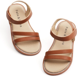 image:imageFelix amp Flora Toddler Girl Sandals  Little Girl Easter Dress Shoes Lightweight Open Toe Beach Holiday FlatsBc296brown