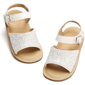 image:imageFelix amp Flora Toddler Girl Sandals  Little Girl Easter Dress Shoes Lightweight Open Toe Beach Holiday FlatsGiltter White