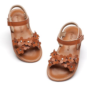 image:imageFelix amp Flora Toddler Girl Sandals Flower Girl Dress Shoes Open Toe Little Kid FlatsBc308brown