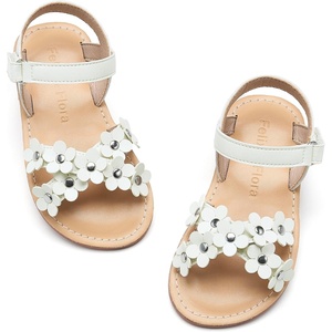 image:imageFelix amp Flora Toddler Girl Sandals Flower Girl Dress Shoes Open Toe Little Kid FlatsBc308cream White