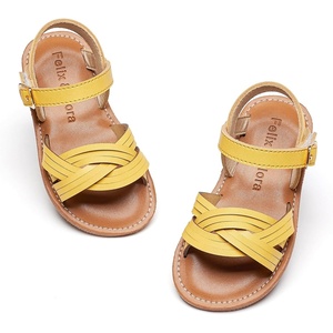 image:imageFelix amp Flora Toddler Girl Sandals Flower Girl Dress Shoes Open Toe Little Kid FlatsBc310yellow